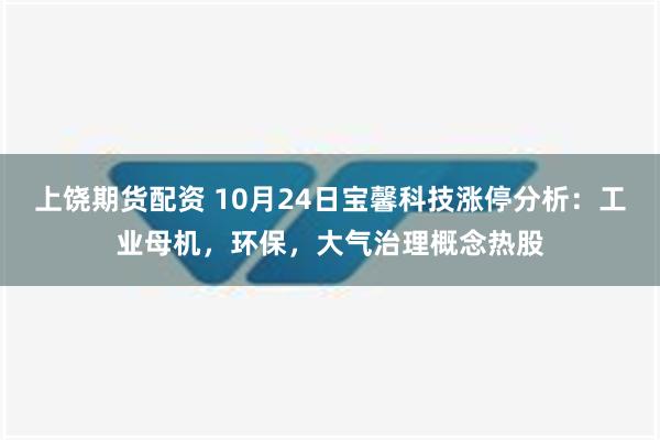 上饶期货配资 10月24日宝馨科技涨停分析：工业母机，环保，大气治理概念热股